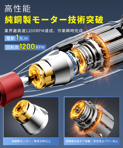 電動ドライバー (型番：GL-09)  電動1N.m 手動12N.m 最高速・1200RPM
